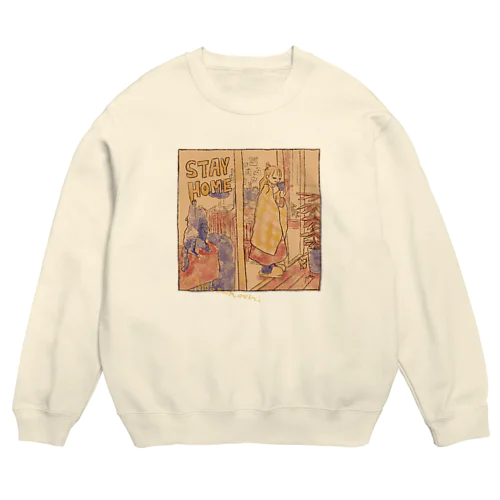 [atosukoshi] stay home Crew Neck Sweatshirt