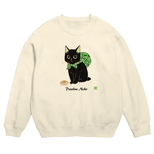 【３色】どろぼうねこスウェット淡色 Crew Neck Sweatshirt