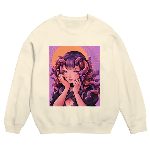 触手娘のてくる Crew Neck Sweatshirt