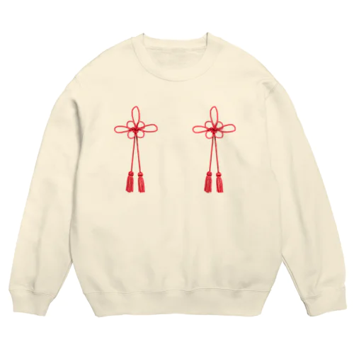 菊結び（朱） Crew Neck Sweatshirt