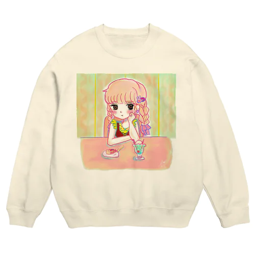 不服ガール Crew Neck Sweatshirt