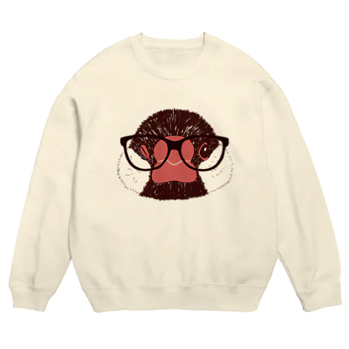 めがね文鳥 Crew Neck Sweatshirt