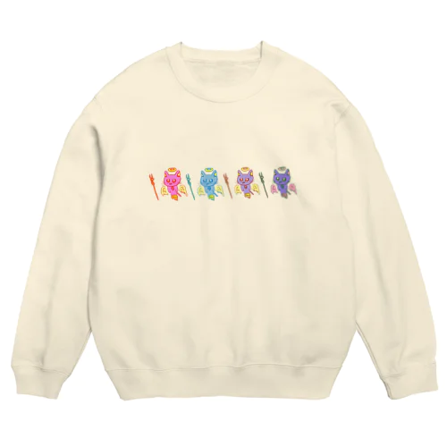 エヴァに憧れたねこにゃん(穏やかver.) Crew Neck Sweatshirt