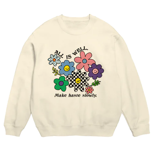 🌼お花スマイル🌼 Crew Neck Sweatshirt