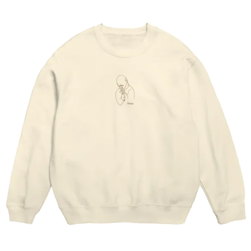 不器用に花を愛する彼2。（茶） Crew Neck Sweatshirt