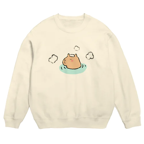 カピバラ温泉 Crew Neck Sweatshirt