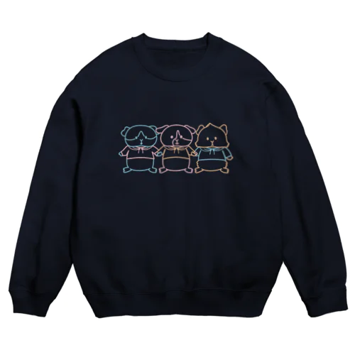 ３ぴきのねずみ（くすみカラフル） Crew Neck Sweatshirt