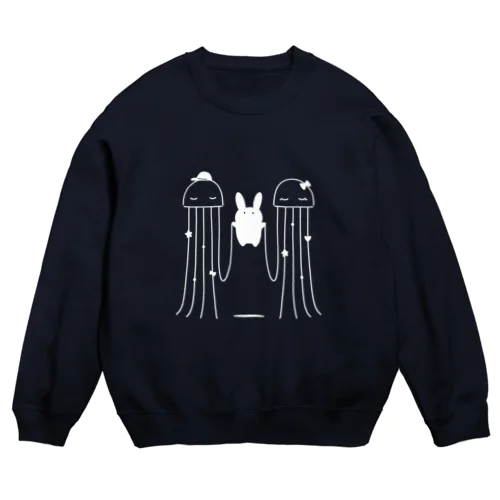 宇宙人とうさぎ Crew Neck Sweatshirt