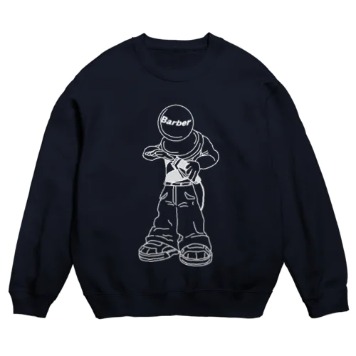 床屋さんモノクロ Crew Neck Sweatshirt