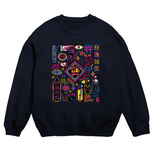 ネオン看板B Crew Neck Sweatshirt