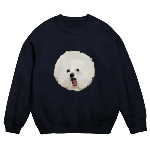 まんまるわんこ油絵風 Crew Neck Sweatshirt