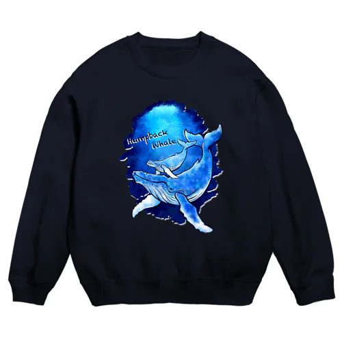 Humpback Whale ザトウクジラ Crew Neck Sweatshirt