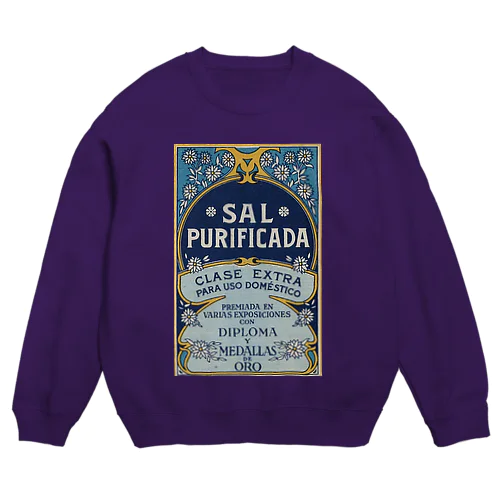 スペイン・バルセロナ　SAL PURIFICADA（精製塩）　リトグラフ Crew Neck Sweatshirt