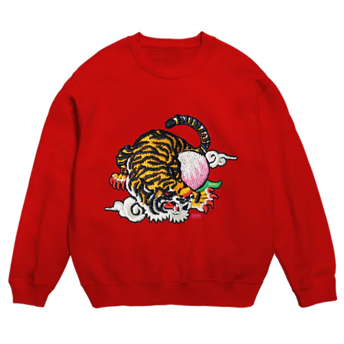 虎と桃 Crew Neck Sweatshirt