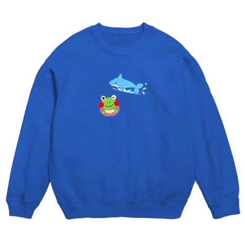 イルカとかえるさん Crew Neck Sweatshirt