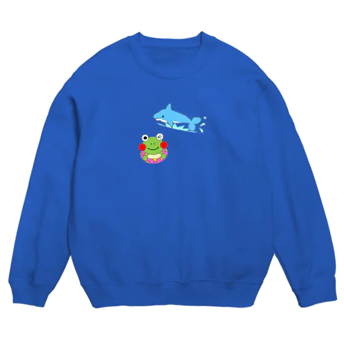 イルカとかえるさん Crew Neck Sweatshirt