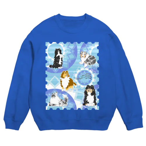 Five colors of Shetland Sheepdogs.～Turquoise～ Crew Neck Sweatshirt