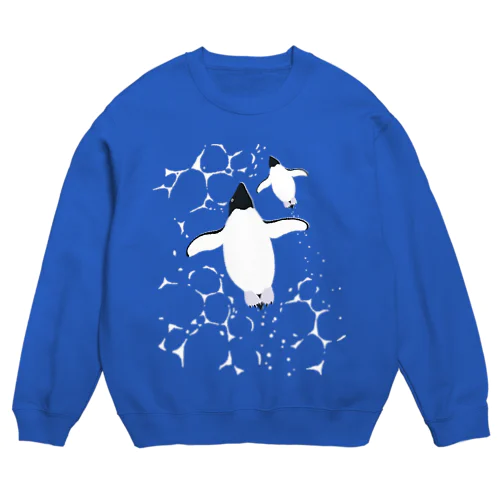 泳ぐアデリーペンギン Crew Neck Sweatshirt