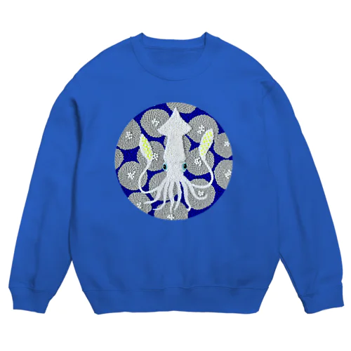 パンチニードル烏賊 Crew Neck Sweatshirt