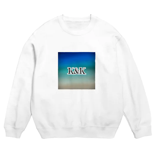 グラデーションカラー(文字あり★青系) Crew Neck Sweatshirt