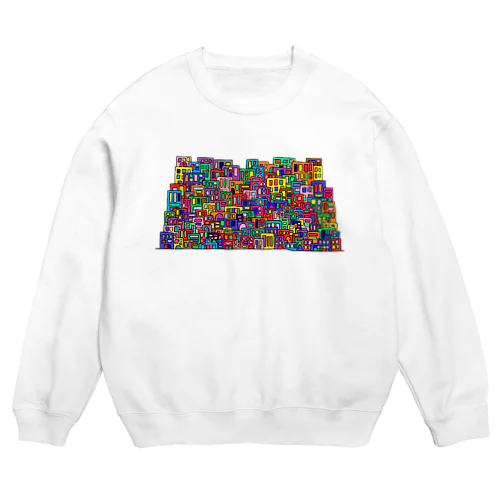 カラフルビルのまち Crew Neck Sweatshirt