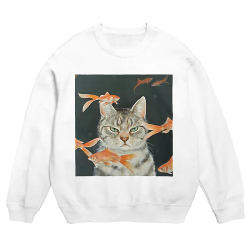 金魚と猫 Crew Neck Sweatshirt