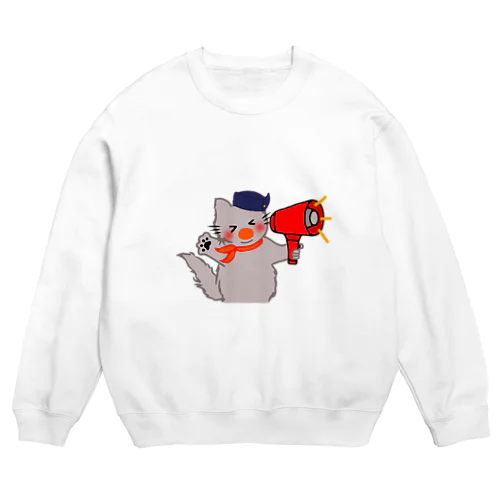 もちもちほっぺのねこ Crew Neck Sweatshirt