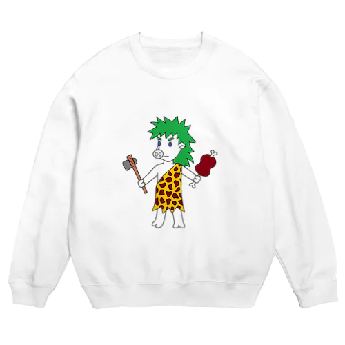 原始豚人ピグマニヨン君 Crew Neck Sweatshirt