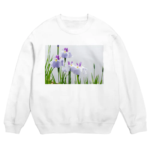 癒しの風景（花菖蒲） Crew Neck Sweatshirt