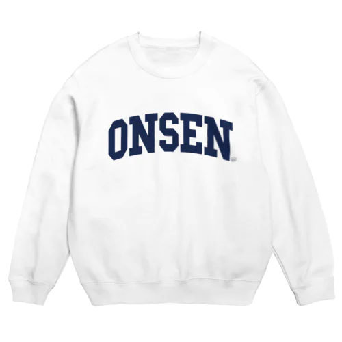 温泉大学（ネイビー） Crew Neck Sweatshirt