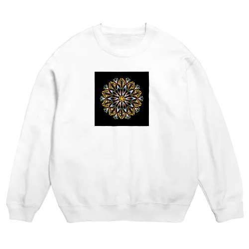 オレンジシャーベット﹣点描曼荼羅 Crew Neck Sweatshirt