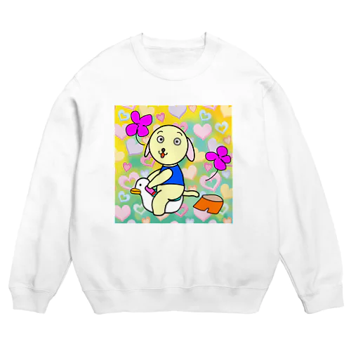 おまるいぬ　まっててね Crew Neck Sweatshirt