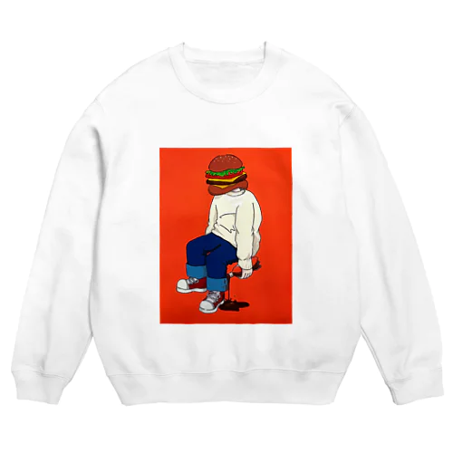 ハンバーガーにコーラはもうお茶らしい Crew Neck Sweatshirt