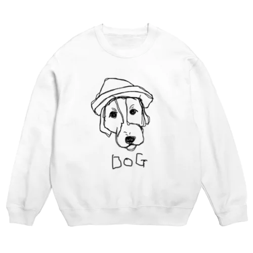 帽子をかぶった犬 Crew Neck Sweatshirt