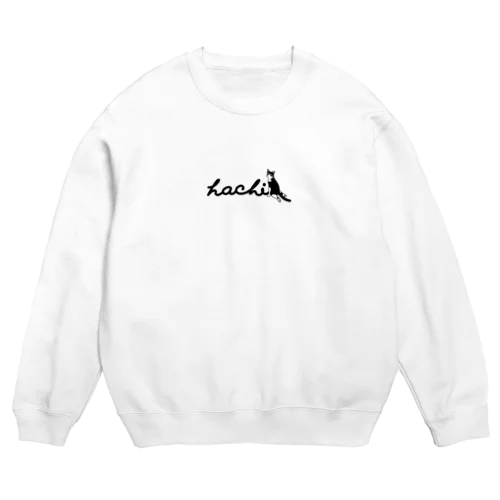 ハチワレ猫　ハチ　ロゴ正面ver. Crew Neck Sweatshirt