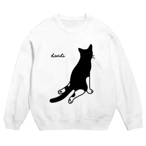 ハチワレ猫　ハチ Big 背面 ver. Crew Neck Sweatshirt