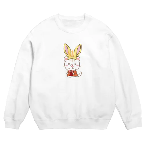 大人のための3月うさぎ Crew Neck Sweatshirt