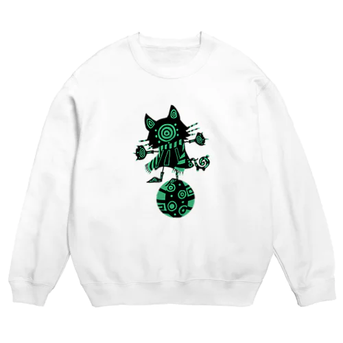 青信号(猫) Crew Neck Sweatshirt