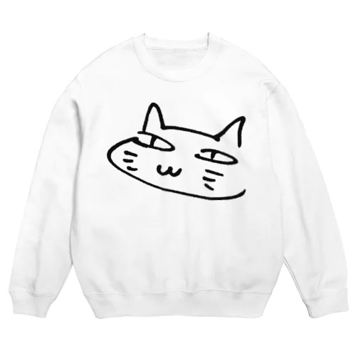 欲深きねこ（黒） Crew Neck Sweatshirt