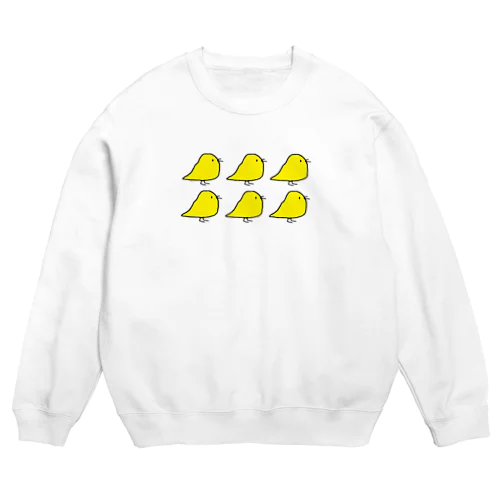 6羽のひよこ Crew Neck Sweatshirt