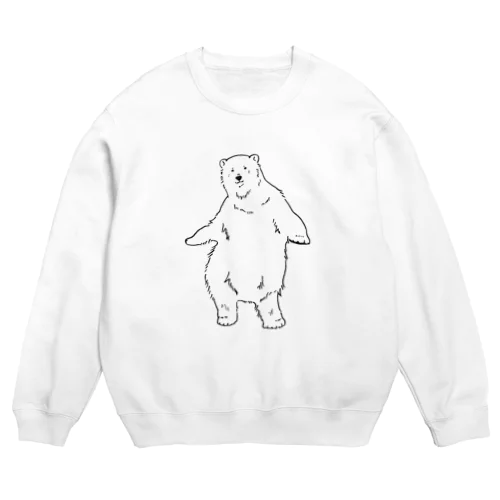 絶妙なバランスで立つシロクマ Crew Neck Sweatshirt