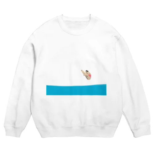 夏でも冬でも飛び込み選手 女子の部 Crew Neck Sweatshirt