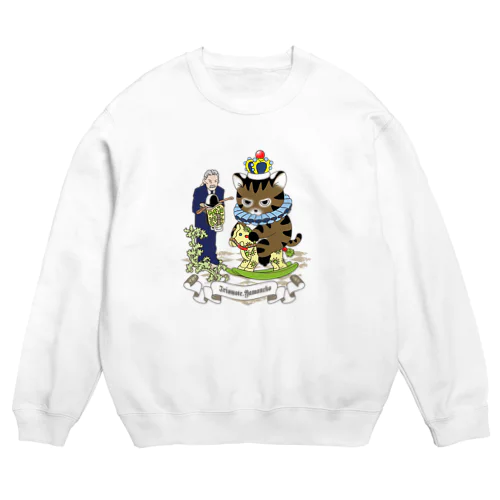 イリオモテヤマネコと執事さん（乗馬） Crew Neck Sweatshirt