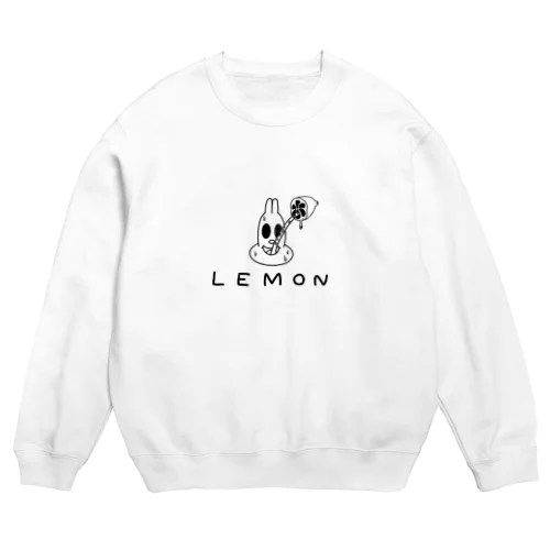 気まぐれうさぎレモン Crew Neck Sweatshirt