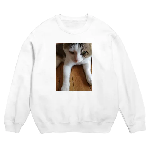 にらみねこちゃん Crew Neck Sweatshirt