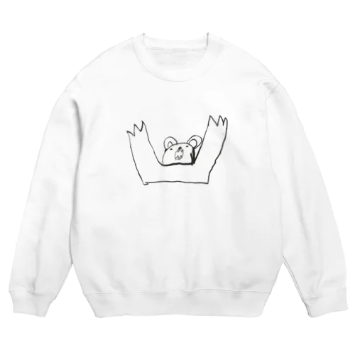 画伯の作品『くま』 Crew Neck Sweatshirt