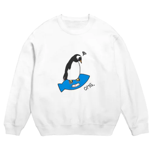 体重を気にするペンギン Crew Neck Sweatshirt