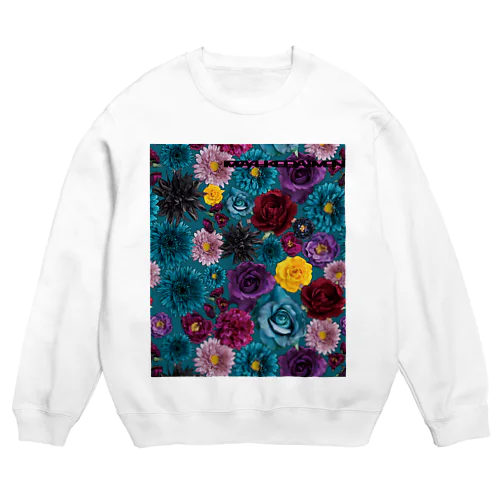 メロウフラワー/ターコイズ Crew Neck Sweatshirt