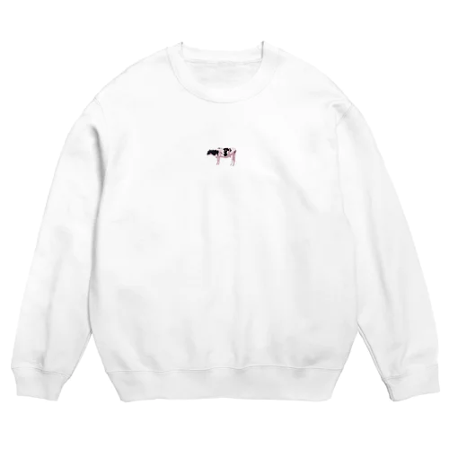 めっちゃかわいい牛の絵 Crew Neck Sweatshirt