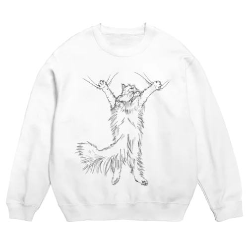 ひっつき猫 Crew Neck Sweatshirt